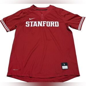 Nike Men's Stanford Cardinal Two-Button fan apparel red Baseball Jersey large